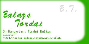 balazs tordai business card
